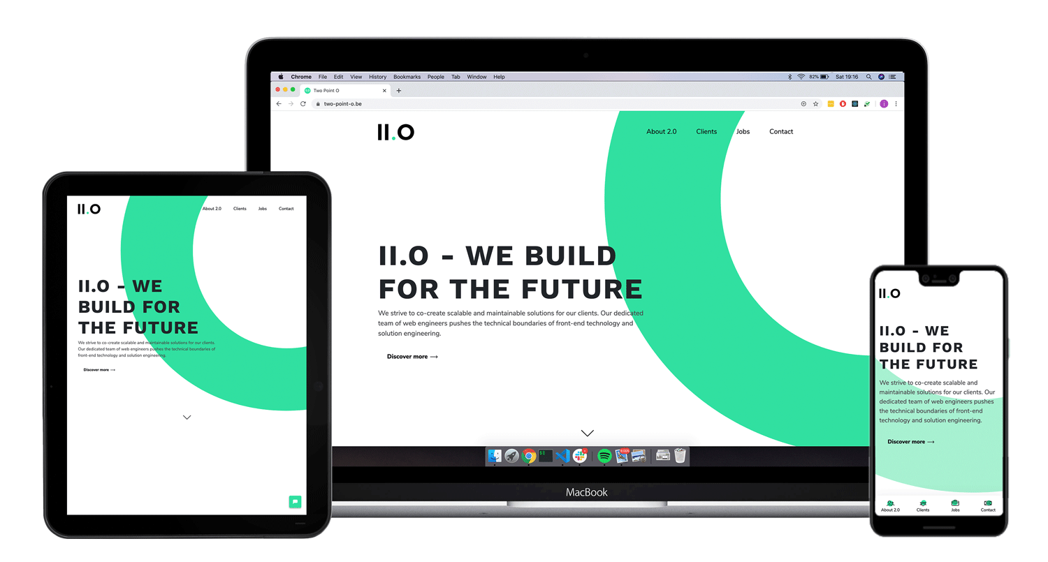 Two Point O website desktop mobile and tablet
