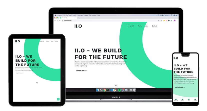 Two Point O website desktop mobile and tablet