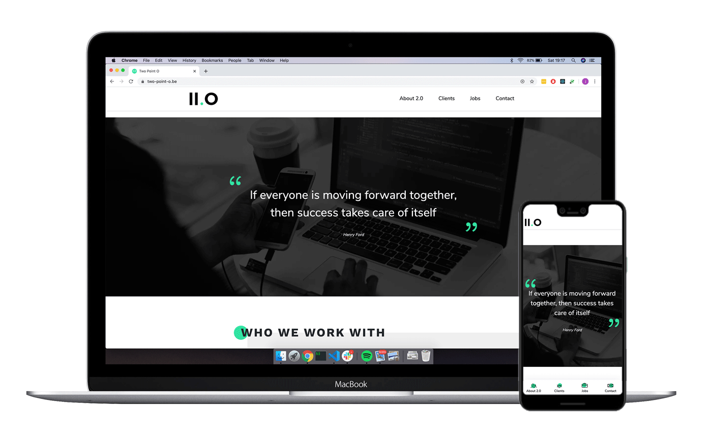 Two Point O website desktop mobile 3