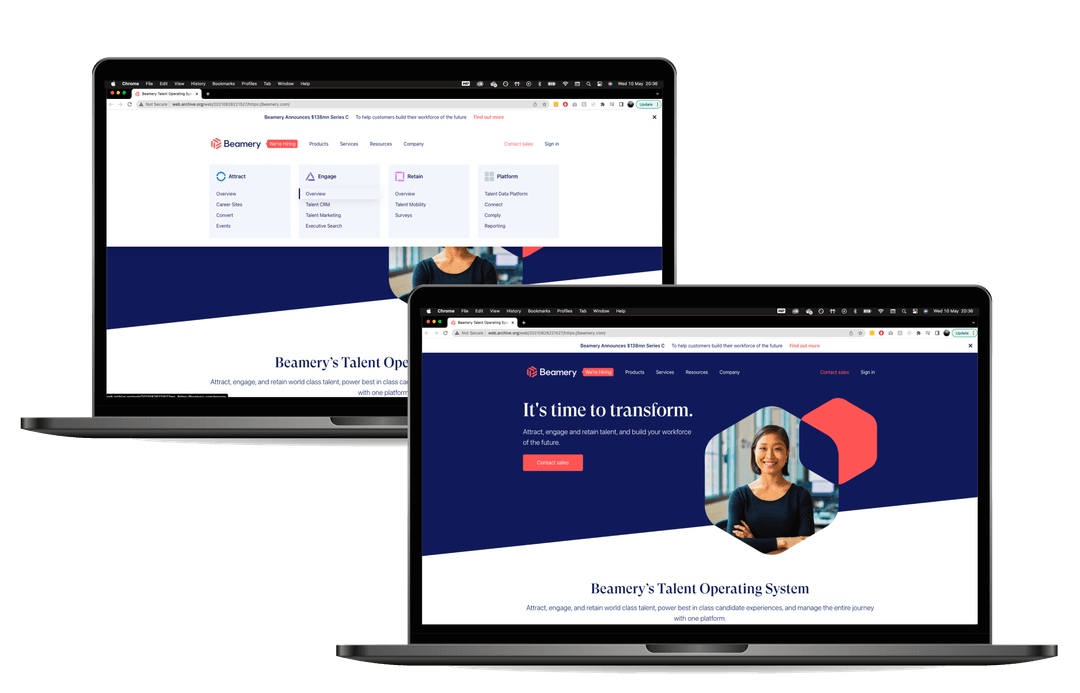 Image: Beamery two laptops